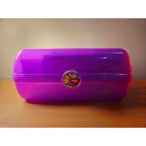 Caboodles Vintage Purple Sparkle Make Up Case Glitter with Mirror 5622